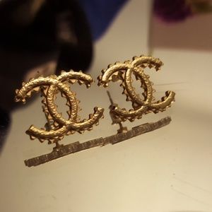 Chanel Gold Spike Stud Earrings